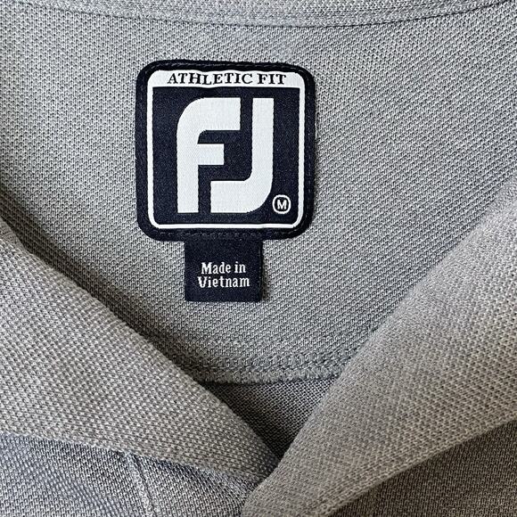 FootJoy Mens Medium Athletic Fit Gray Polo Shirt La Torretta Lake Resort & Spa - Picture 9 of 10